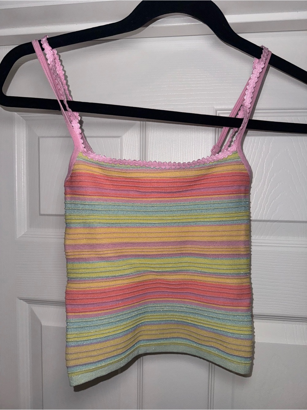 **SEND YOUR OFFER** NWT VIRAL TIKTOK ANTHROPOLOGIE LYREBIRD RAINBOW TANK soldout - Picture 7 of 7
